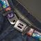 Nick 90'S Rewind Icon Full Color Black/Blue/Pink Seatbelt Belt - Nick 90's 13-Mash Up Cassette Tapes Black Webbing