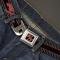 Dodge Challenger R/T Emblem Full Color Black/White/Red Seatbelt Belt - Dodge Challenger R/T Emblem/Carbon Fiber Stripe Grays/Black/Red Webbing