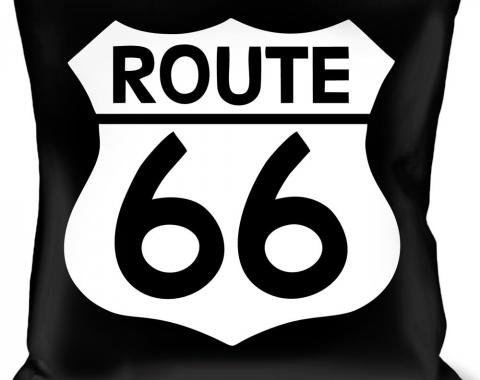 Buckle-Down Throw Pillow - ROUTE 66 Highway Sign Repeat Black/White