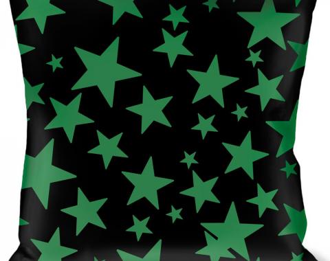 Buckle-Down Throw Pillow - Stars Scattered Black/Green
