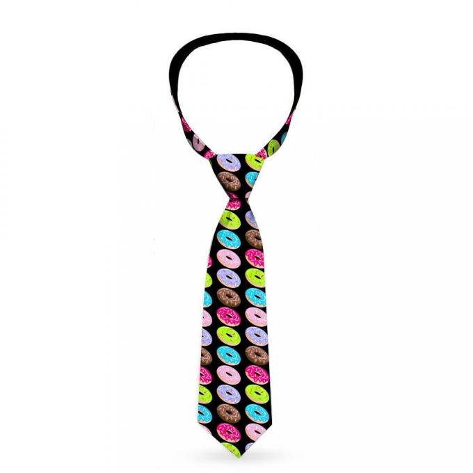 Buckle-Down Necktie - Sprinkle Donuts Black/Multi Color