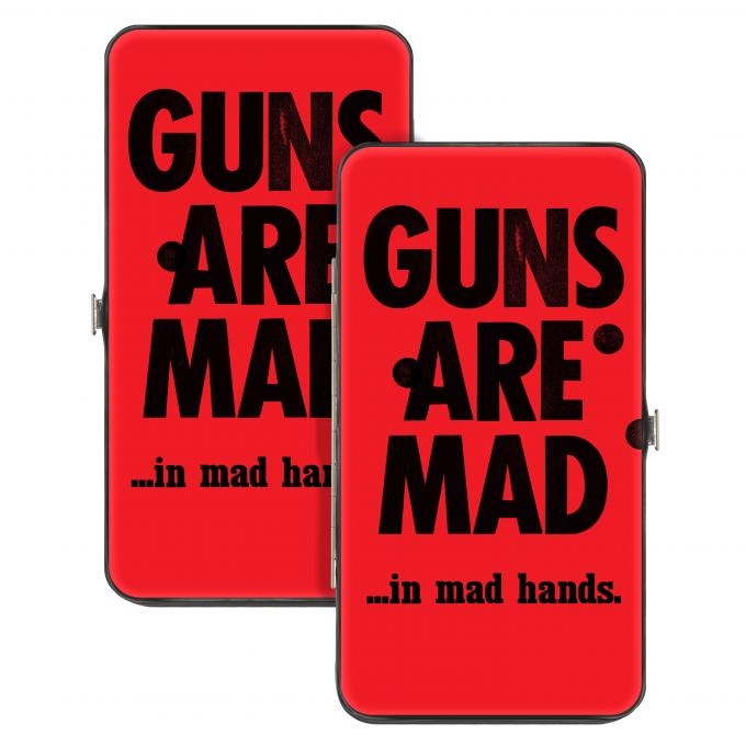 Hinged Wallet - GUNS ARE MAD…IN MAD HANDS. Red/Black