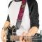 Guitar Strap - Love Kills CLOSE-UP Pink