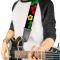 Guitar Strap - Hibiscus CLOSE-UP Black/Green/Yellow/Red
