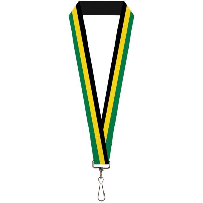 Buckle-Down Lanyard - Stripes Black/Yellow/Green