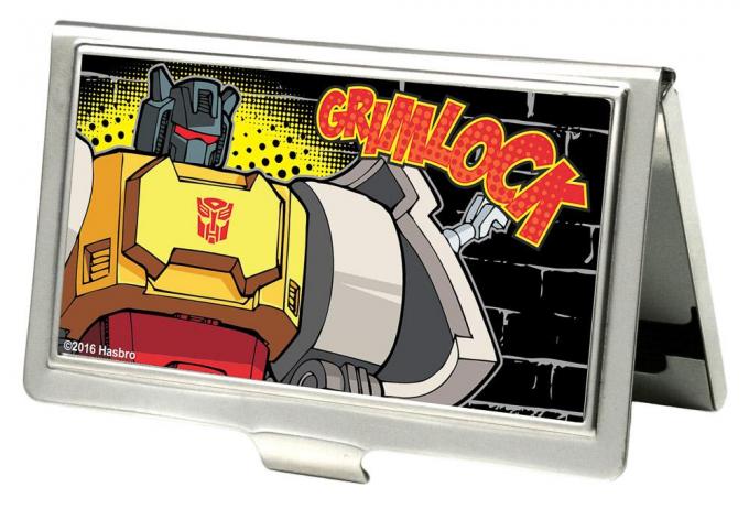 Business Card Holder - SMALL - GRIMLOCK Pose/Brick Wall FCG Black/Gray/Yellow/Red