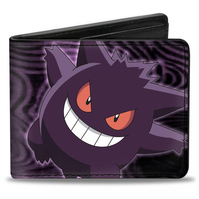 Bi-Fold Wallet - Gengar Pose/Swirl Black/Purples