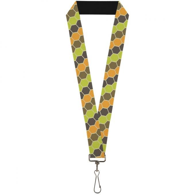 Buckle-Down Lanyard - Honeycomb Greens/Orange