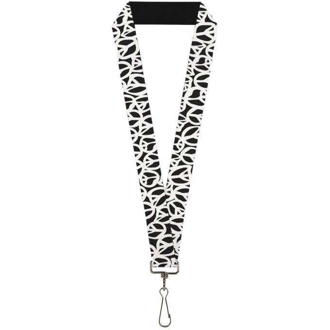 Buckle-Down Lanyard - Peace Black/White