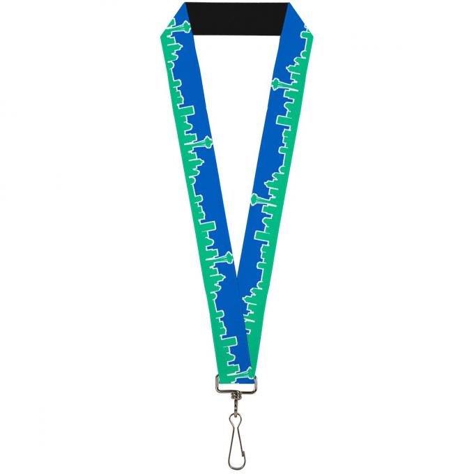 Buckle-Down Lanyard - Seattle Skyline Blue/Green