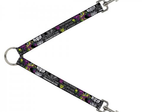 Dog Leash Splitter - DEVASTATOR Action Pose/Decepticon Logo/Constructicon Names Black/Silver-Fade