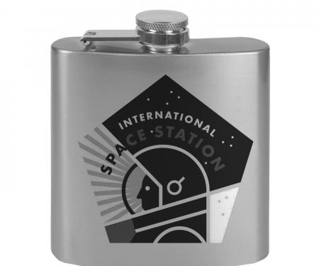 Stainless Steel Flask - 6 OZ - INTERNATIONAL SPACE STATION Pentagon Tonal Grays