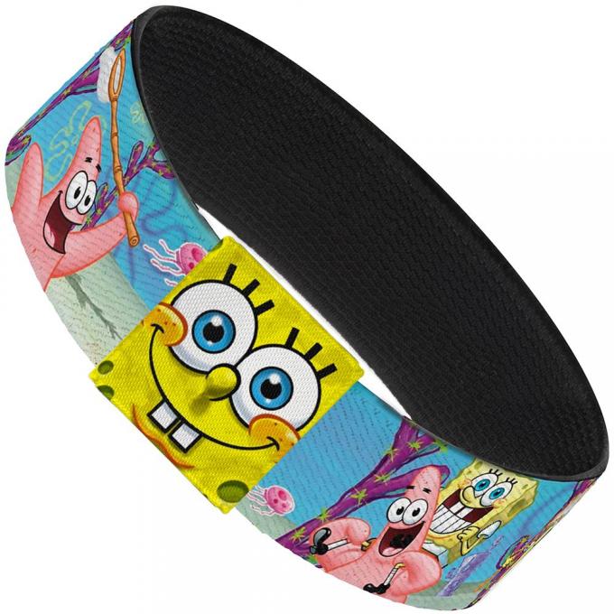 Elastic Bracelet - 1.0" - SpongeBob & Patrick Starfish Jellyfishing Scenes