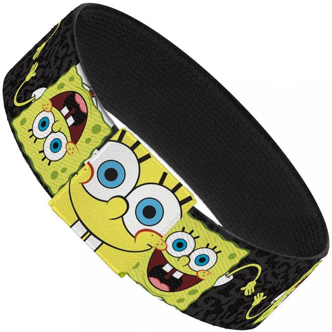 Elastic Bracelet - 1.0" - SpongeBob Pose Flip/Camo Gray/Black