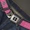 Ford Mustang Seatbelt Belt - Ford Mustang w/Bars/Logo PINK Webbing