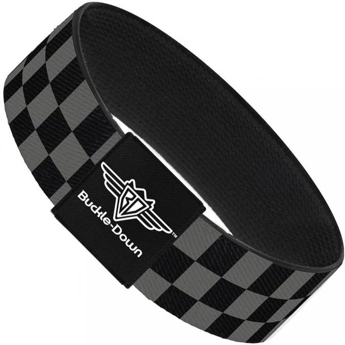 Buckle-Down Elastic Bracelet - Checker Black/Gray