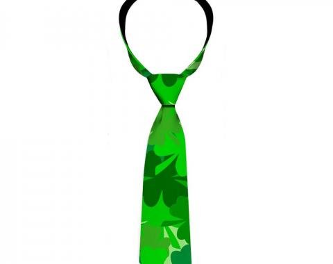 Buckle-Down Necktie - St. Pat's Stacked Shamrocks Greens