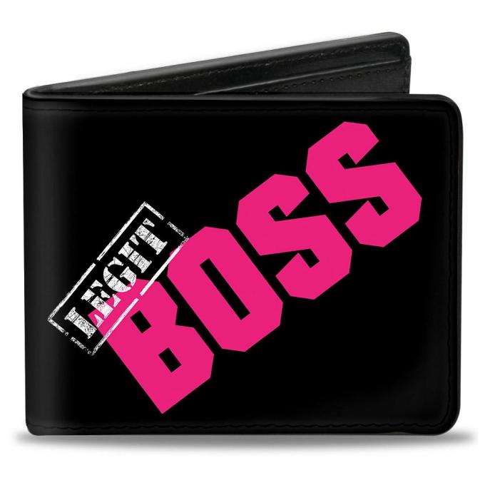 Bi-Fold Wallet - Sasha Banks LEGIT BOSS + Shades/Autograph Stamp Black/White/Pink/Gold