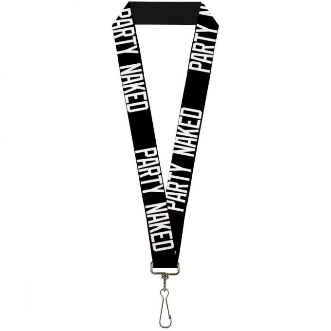 Buckle-Down Lanyard - PARTY NAKED Black/White