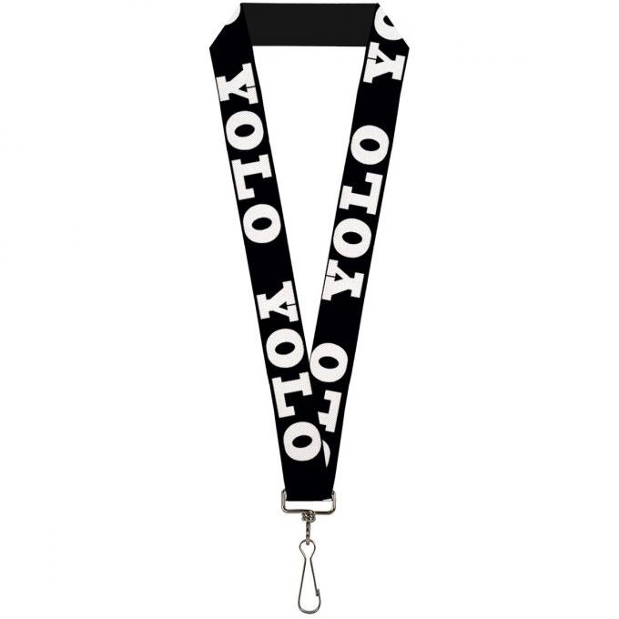 Buckle-Down Lanyard - YOLO Bold Black/White