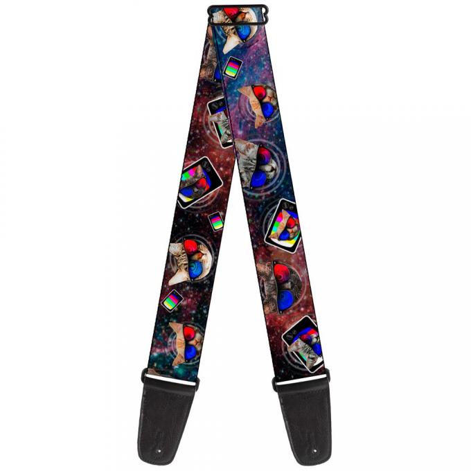 Guitar Strap - 3-D TV Cats in Space
