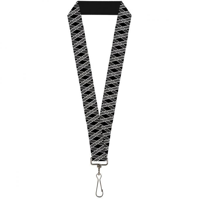Buckle-Down Lanyard - Zig Zag Black/Gray/White