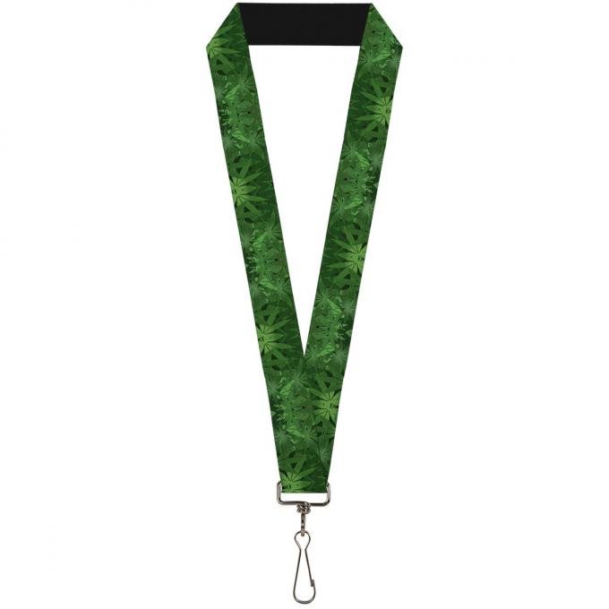 Buckle-Down Lanyard - Marijuana Leaves Stacked