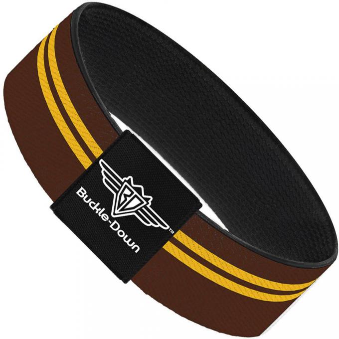 Buckle-Down Elastic Bracelet - Racing Stripe Brown/Gold