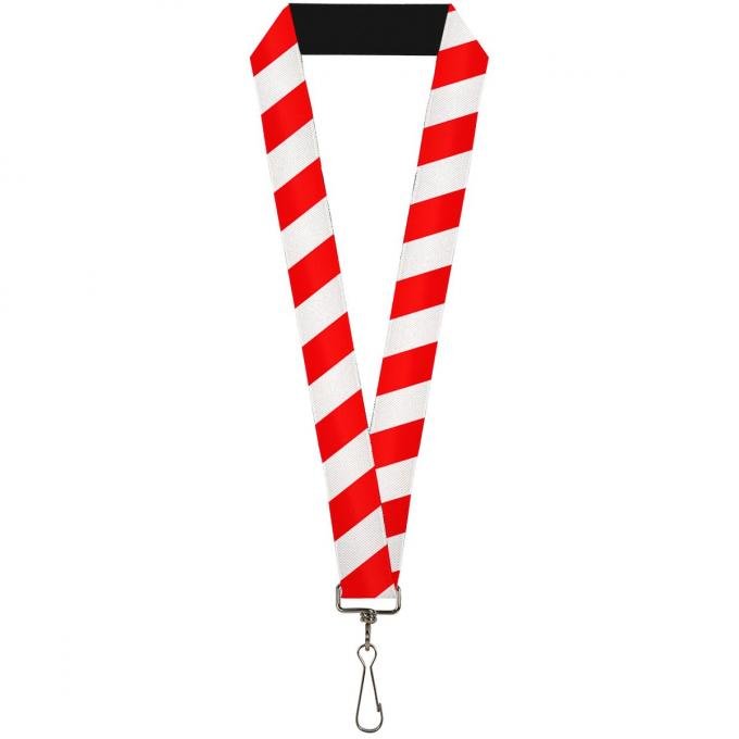 Buckle-Down Lanyard - Candy Cane2 Stripe White/Red