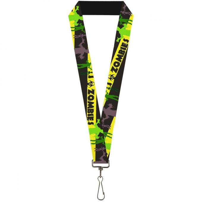 Buckle-Down Lanyard - Zombies Biohazard Black/Yellow/Green