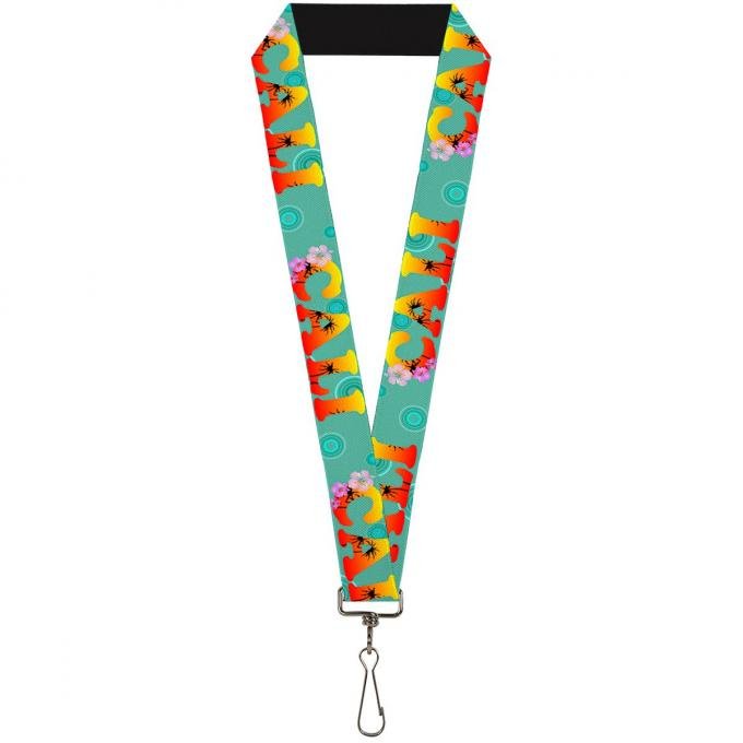 Buckle-Down Lanyard - CALI Tropical Aqua/Multi Color