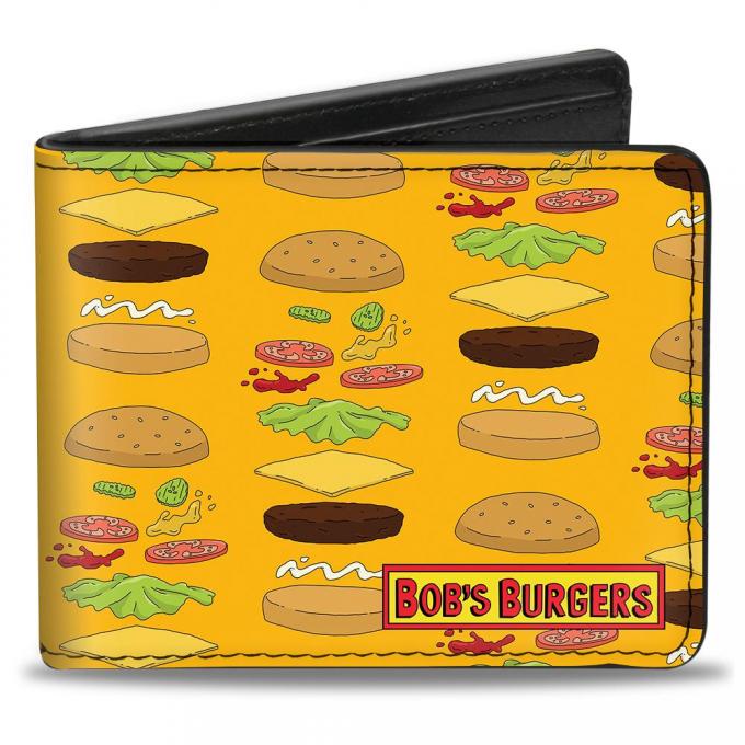 Bi-Fold Wallet - BOB'S BURGERS Hamburger Fixings Orange