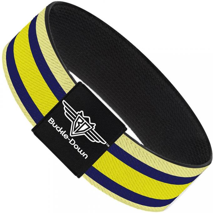 Buckle-Down Elastic Bracelet - Stripes Light Yellow/Navy/Yellow