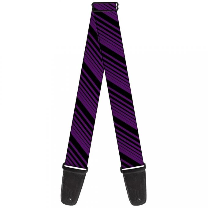 Guitar Strap - Diagonal Stripes Purples