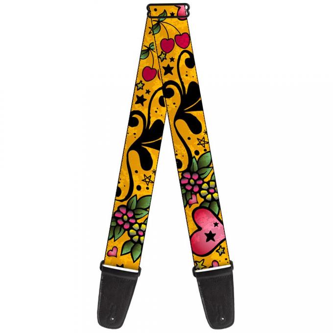 Guitar Strap - Mom & Dad CLOSE-UP Yellow