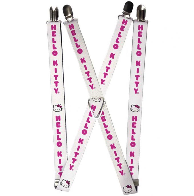 Suspenders - 1.0" - HELLO KITTY White/Pink