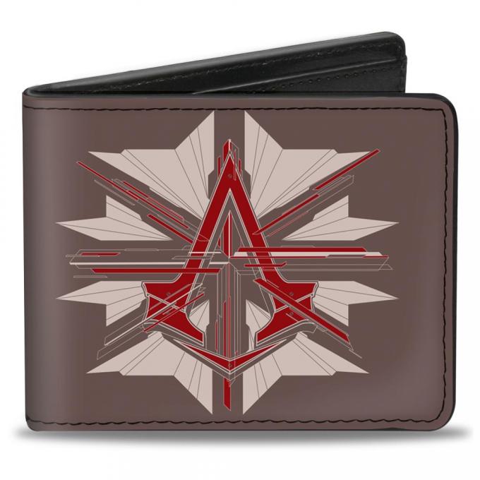 Bi-Fold Wallet - Assassin's Creed Syndicate Shatter Icon Grays/Burgundy