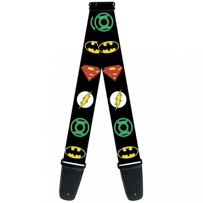 Guitar Strap - Justice League Superhero Logos