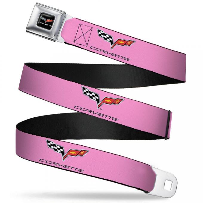 C6 Seatbelt Belt - C6 Logo REPEAT Pink/Black Webbing