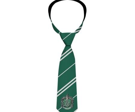 Necktie Standard - SLYTHERIN Crest/Stripe9 Green/Gray