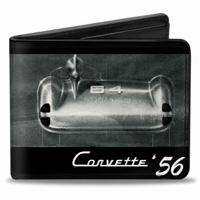 Bi-Fold Wallet - CORVETTE '56 SS Bumper + Grill Black/Grays/White