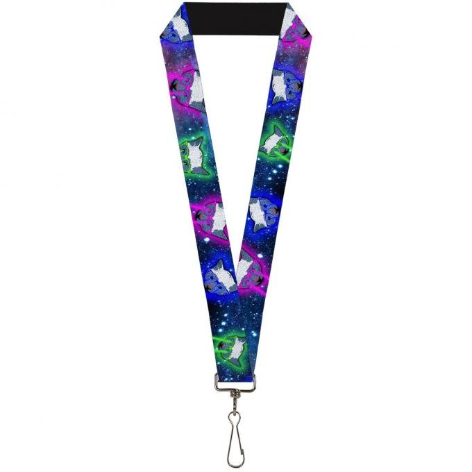 Buckle-Down Lanyard - Laser Eye Cats in Space
