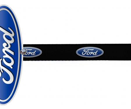 Dog Leash Cape - Ford Oval Silver/Blue/White + Ford Oval Logo Repeat