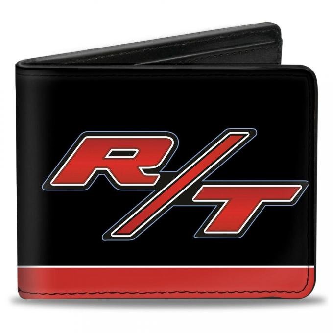 Bi-Fold Wallet - Dodge Challenger R/T Emblem/Stripe Black/Blue/White/Red