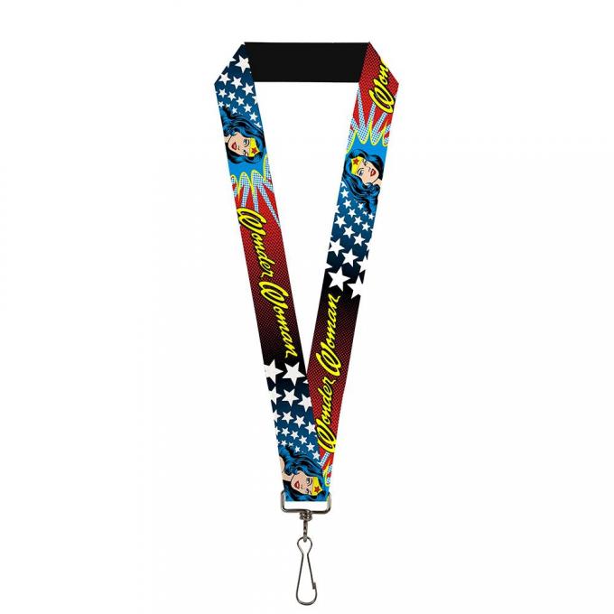 Lanyard - 1.0" - Wonder Woman Face w/Stars