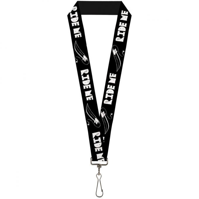 Buckle-Down Lanyard - RIDE ME Surfboard Black/White