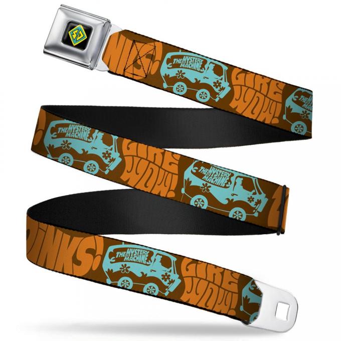 SD Dog Tag Full Color Black/Yellow/Blue Seatbelt Belt - ZOINKS! & The Mystery Machine Webbing