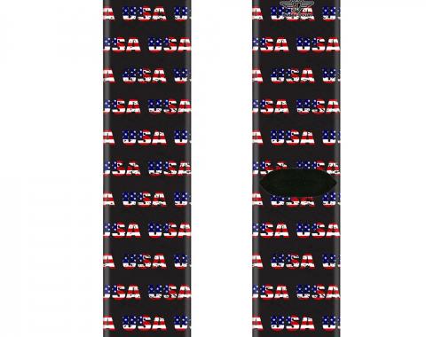 Sock Pair - Polyester - USA w/Star Black/US Flags - CREW