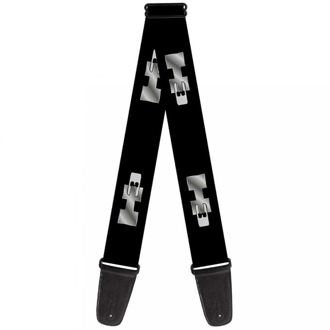 Guitar Strap - H3 Black/Silver Logo REPEAT