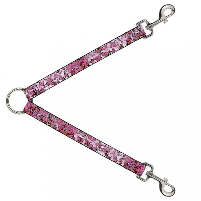 Dog Leash Splitter - Born to Blossom CLOSE-UP White